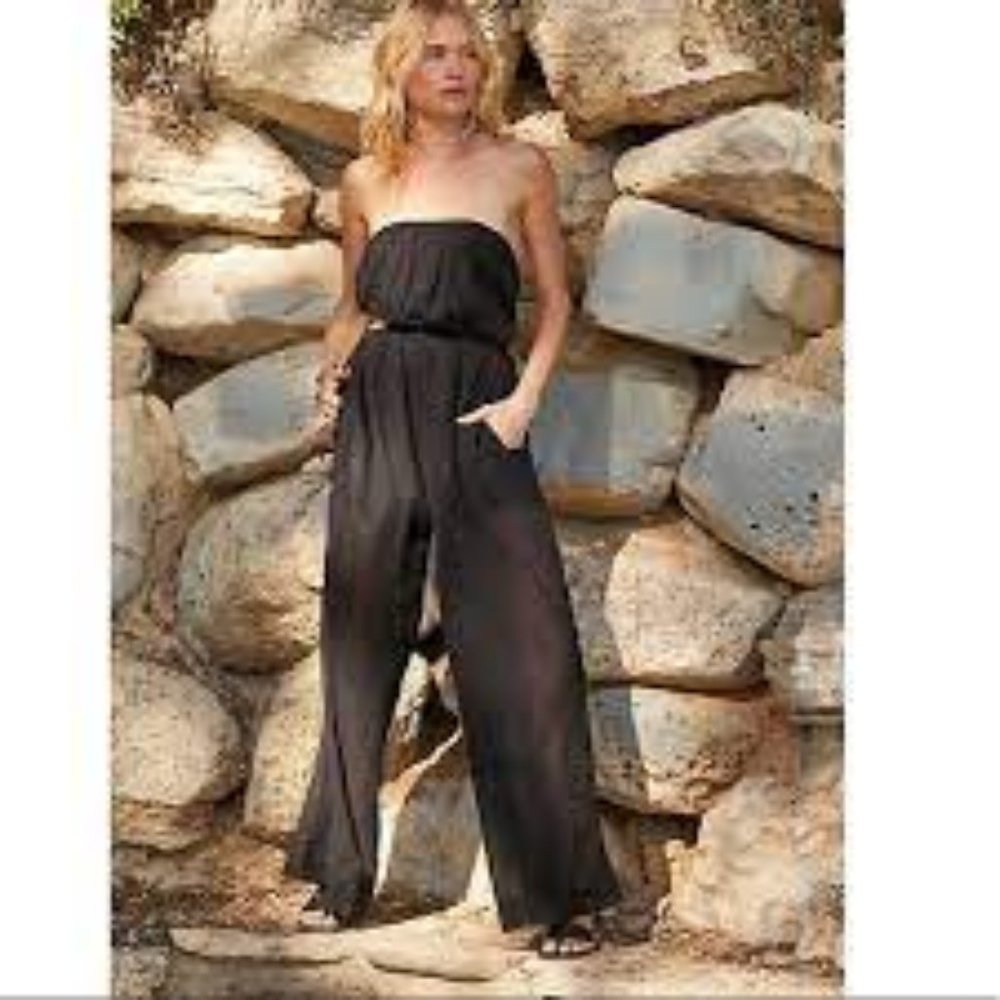 Free People Cut Out For It strapless jumpsuit - Picture 2 of 14